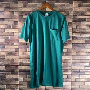 Womens MP | C Green Front Slit Short Sleeve Pocket Tee Medium Dress